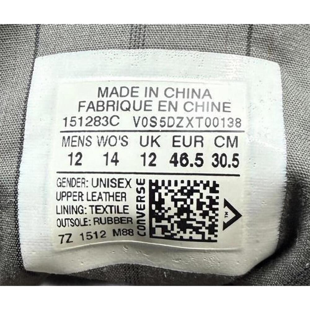 Converse x Varvatos Chuck Taylor Hi 151283C US12 Grey w/ Zip - Picture 9 of 9